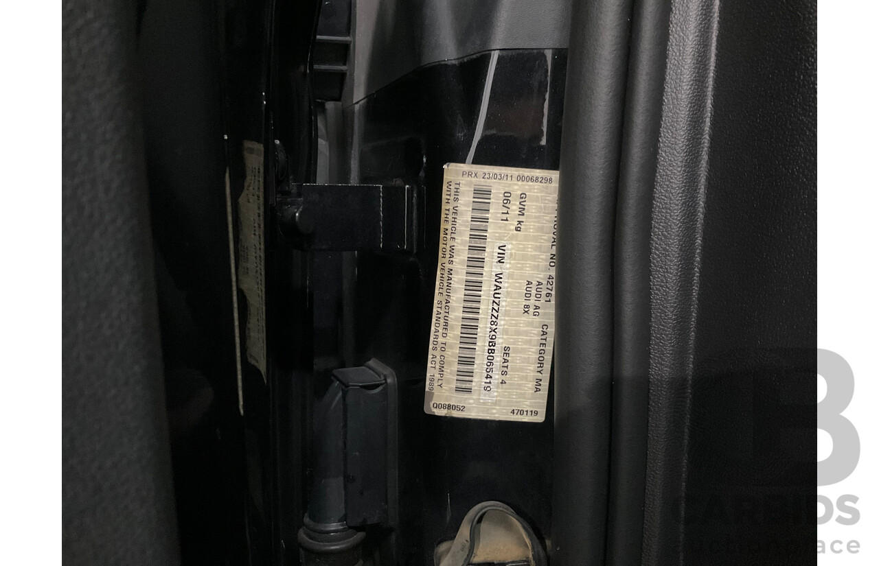 6/2011 Audi A1 1.4 TFSI Attraction 8X 3d Hatchback Phantom Black Turbo 1.4L