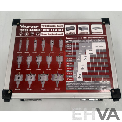 Vearter (YG10X) 15 Piece Carbide Hole Saw Set