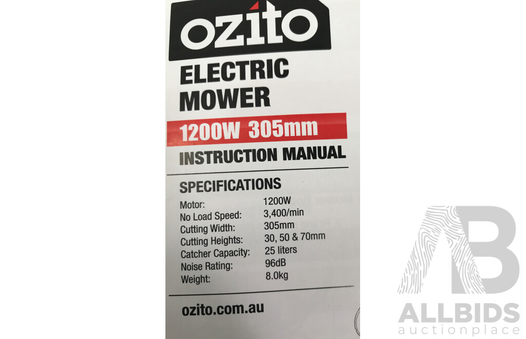 Ozito (ELM-1230) Electric Lawn Mower - Brand New