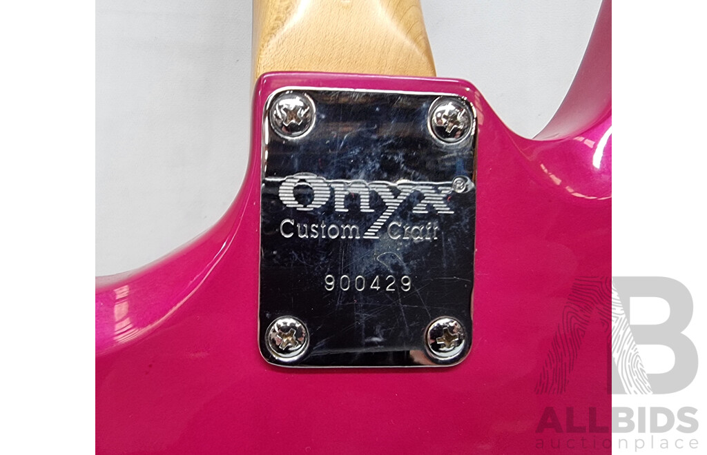 Onyx Custom Craft Six String Right Handed Electric Guitar with Black Soft Leather Look Carrybag