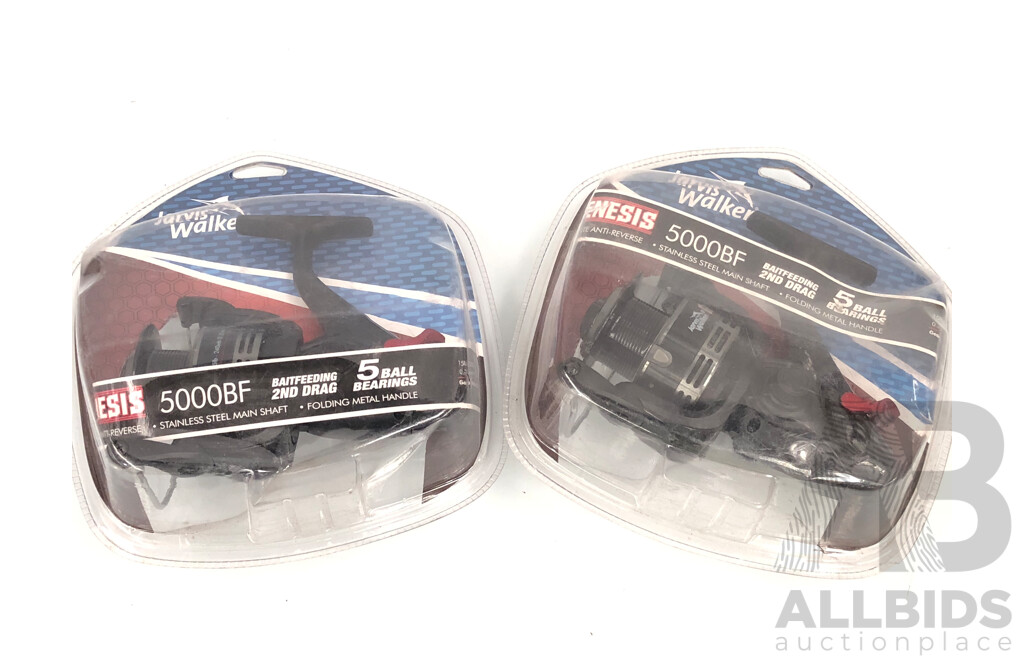 Jarvis Walker Genesis 5000BF Fishing Reels - Lot of Two - Brand New