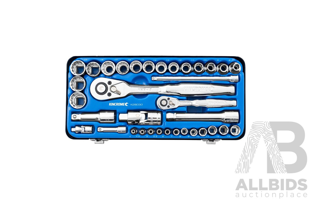 Kincrome 35 Piece ¼ and ½ Inch Drive Metric Socket Set - Brand New - ORP $195.00