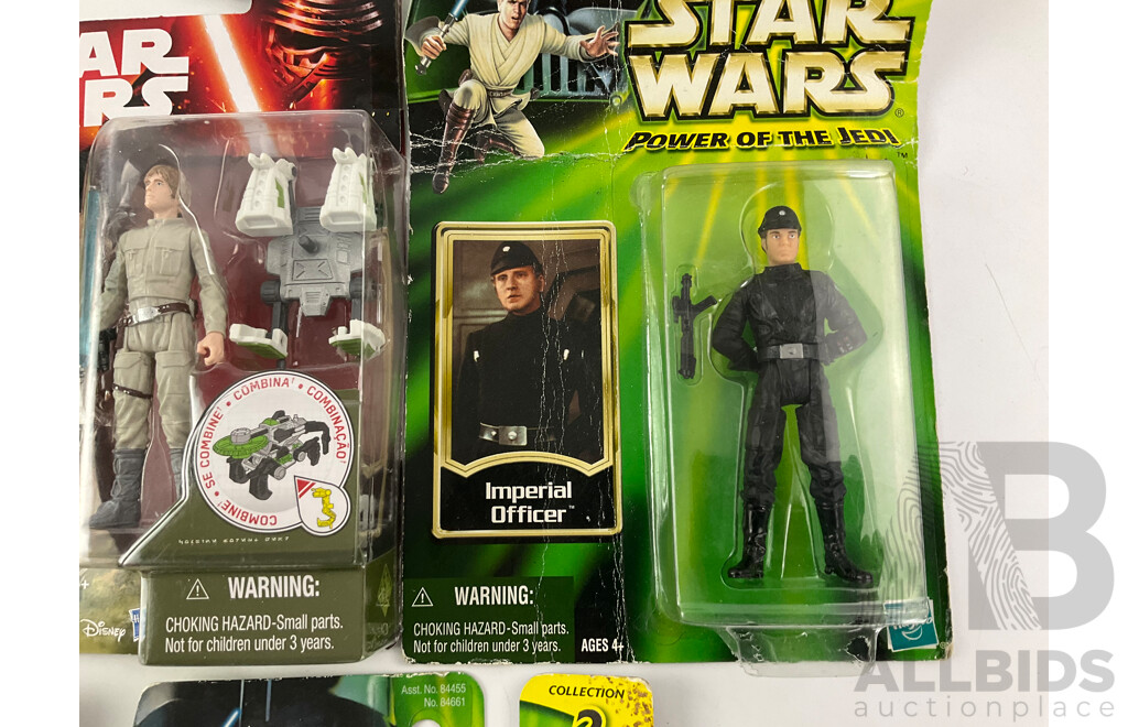Collection of Hasbro and Kenner Boxed Star Wars Characters Including Dengar, Zutton, Quee Amidala, Imperial Officer, Luke Skywalker