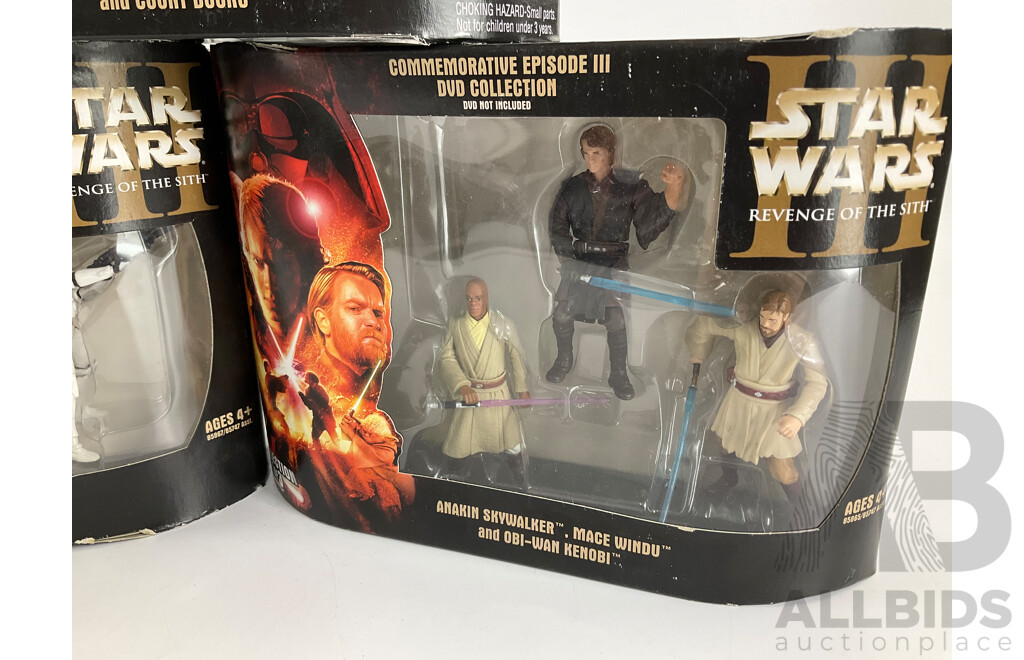 Boxed Hasbro Star Wars Revenge of the Sith Emperor Palpatine, Darth Vader, Count Dooku and Clone Troopers