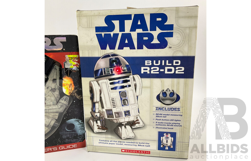 Collection of Star Wars Merchandise Including Mugs, Jigsaw Puzzle, Calendar, Millennium Falcon, 2005 Pin Collection