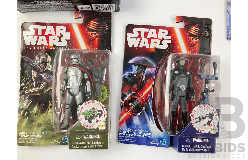 Collection of Hasbro Star Wars Force Awakens Figures Including Resistance Trooper, Captain Phasma(2) Admiral Ackbar, Fifth Brother, Constable Zuvio, Poe Dameron