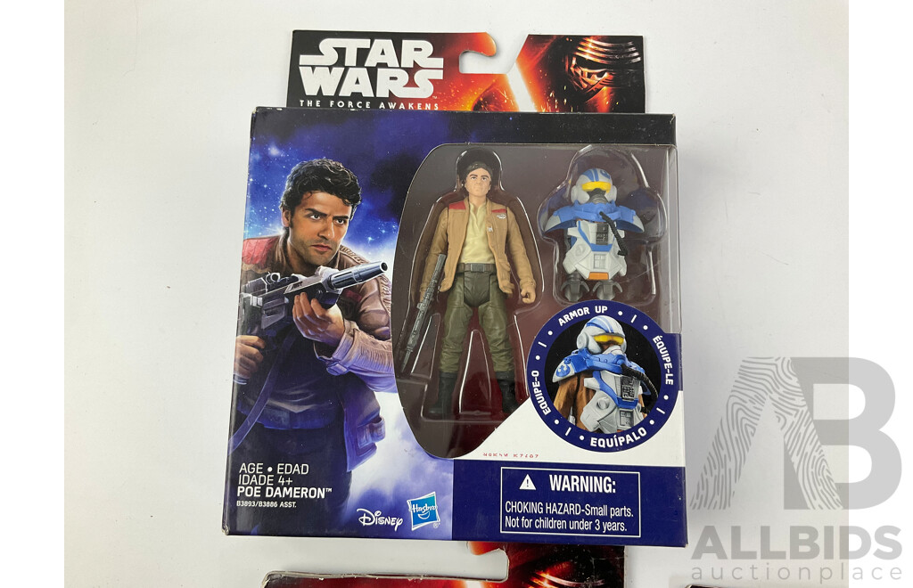 Collection of Hasbro Star Wars Force Awakens Figures Including Resistance Trooper, Captain Phasma(2) Admiral Ackbar, Fifth Brother, Constable Zuvio, Poe Dameron