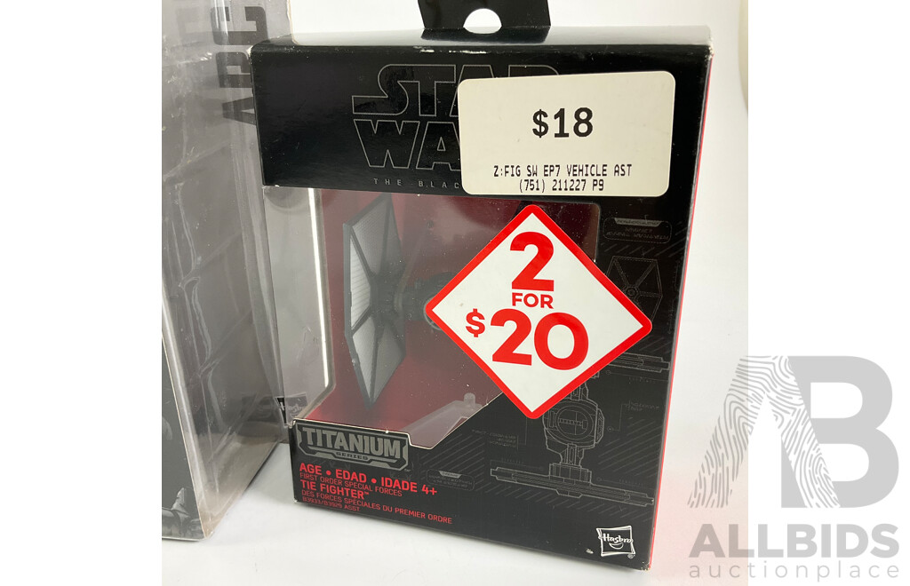 Collection of Hasbro Star Wars Black Series Figures Including Luke Skywalker, Sergeant Jyn Erso, Han Solo,tie Fighter