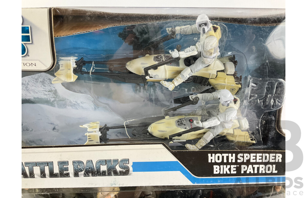 Boxed Star Wars Hasbro Legacy Collection Hoth Speeder Bike Patrol and Saga Collection Death Star Briefing