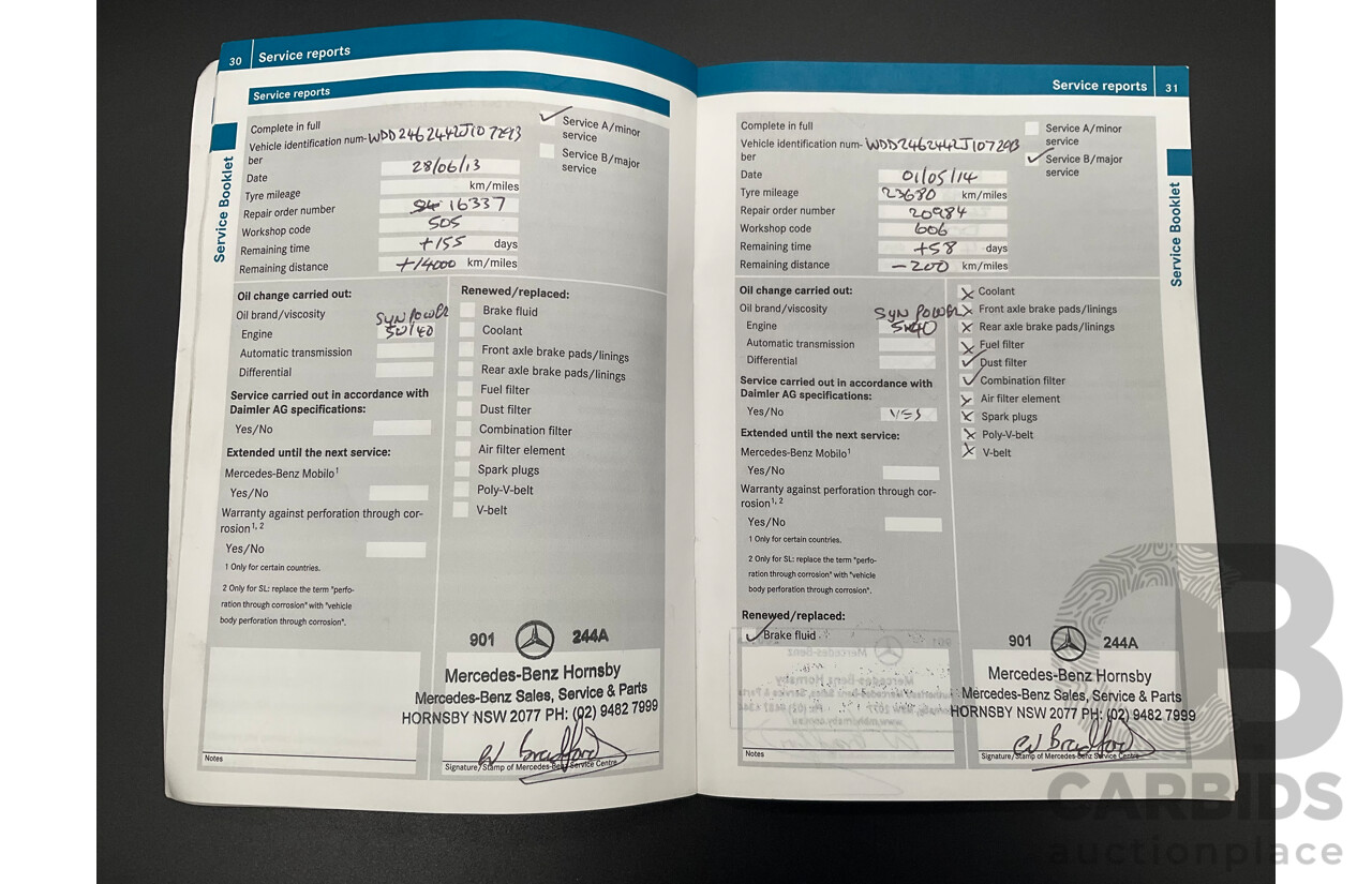 11/2012 Mercedes-Benz B250 BE 246 MY13 5d Hatchback Jupiter Red Turbo 2.0L