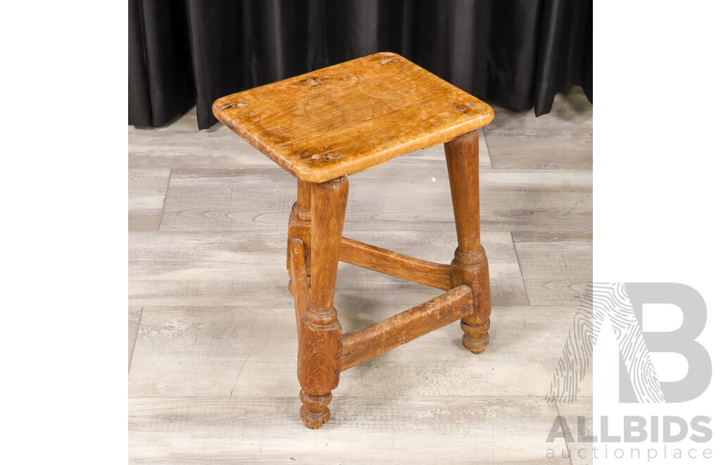 Antique Oak Milking Stool