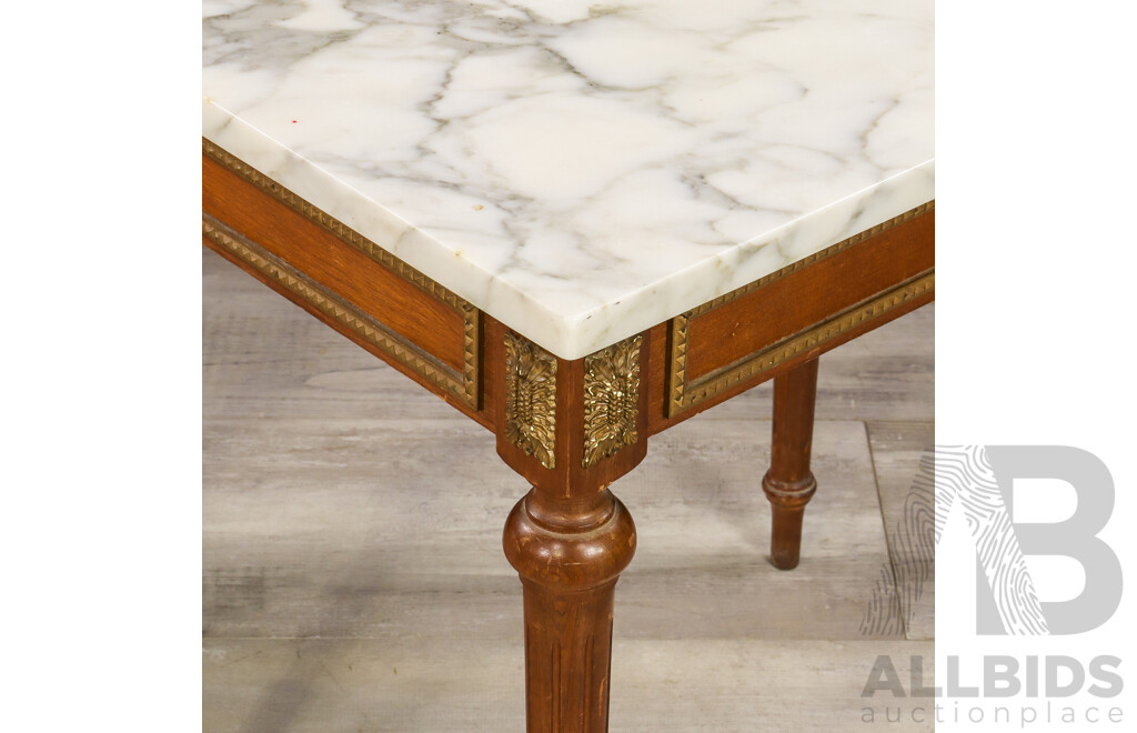 Pair of French Style Marble Top Side Tables