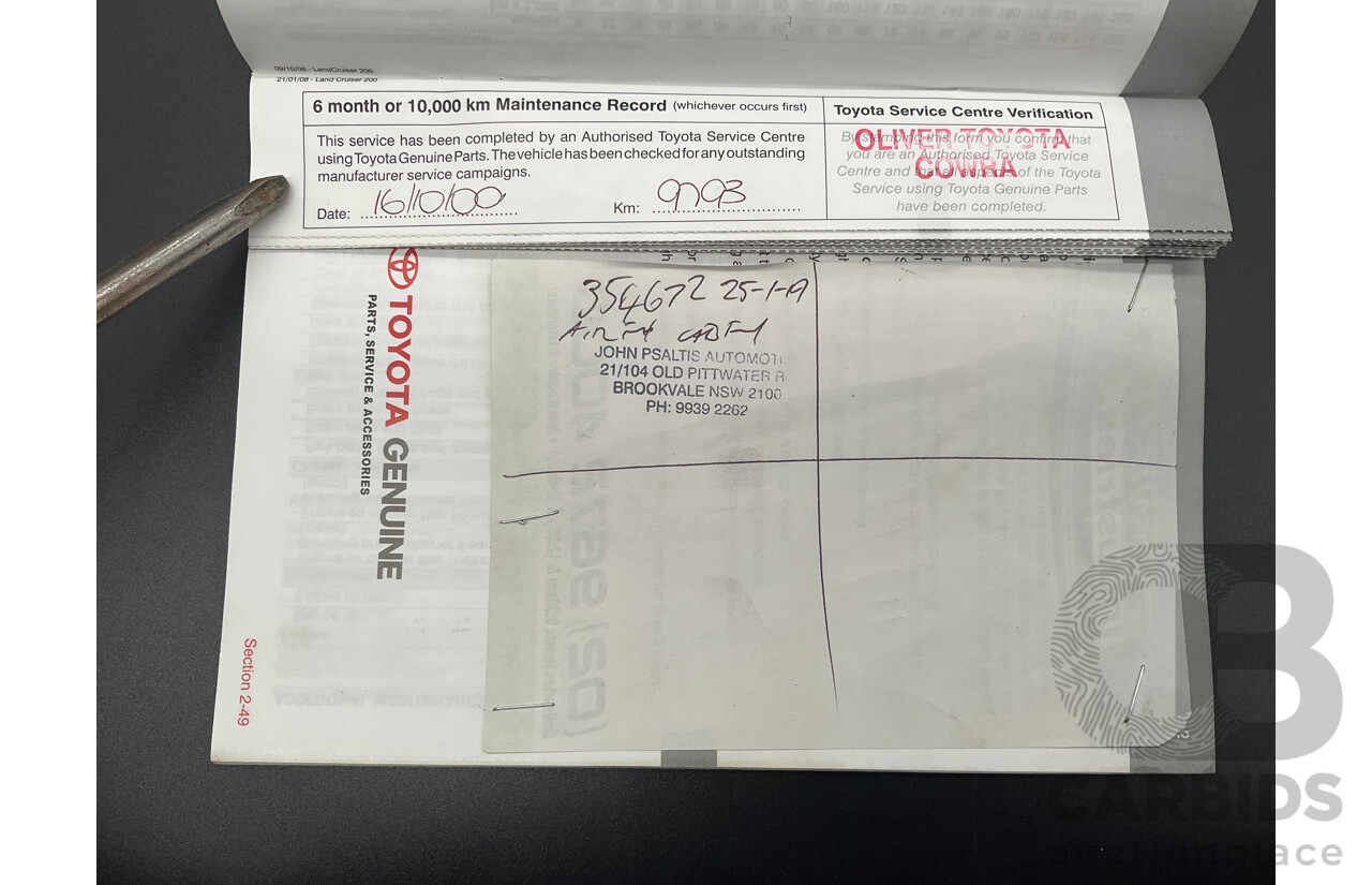 6/2009 Toyota Landcruiser Sahara (4x4) VDJ200R 09 UPGRADE 4d Wagon Crystal White Pearl Turbo Diesel V8 4.5L