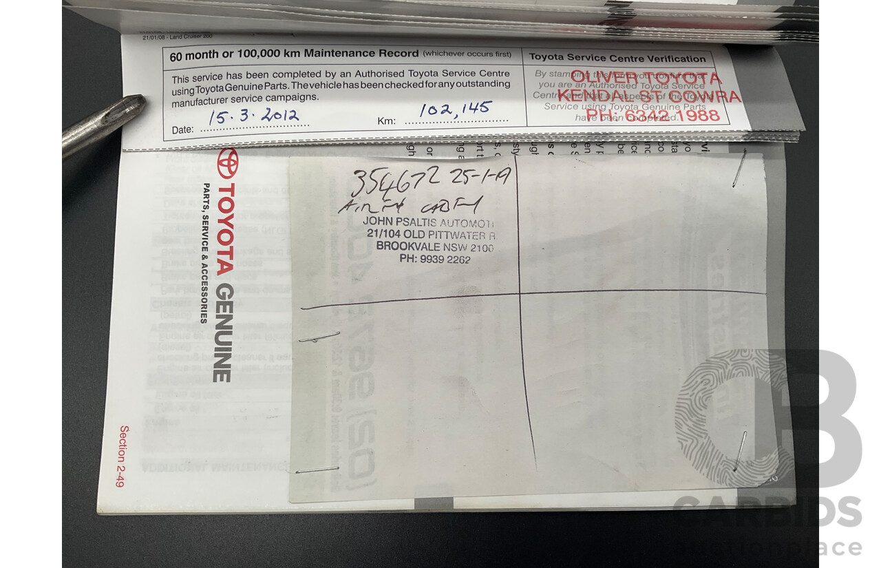 6/2009 Toyota Landcruiser Sahara (4x4) VDJ200R 09 UPGRADE 4d Wagon Crystal White Pearl Turbo Diesel V8 4.5L