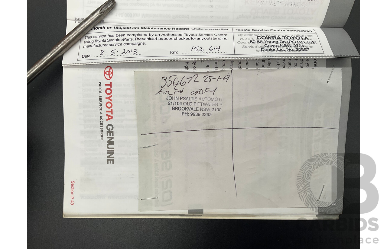 6/2009 Toyota Landcruiser Sahara (4x4) VDJ200R 09 UPGRADE 4d Wagon Crystal White Pearl Turbo Diesel V8 4.5L