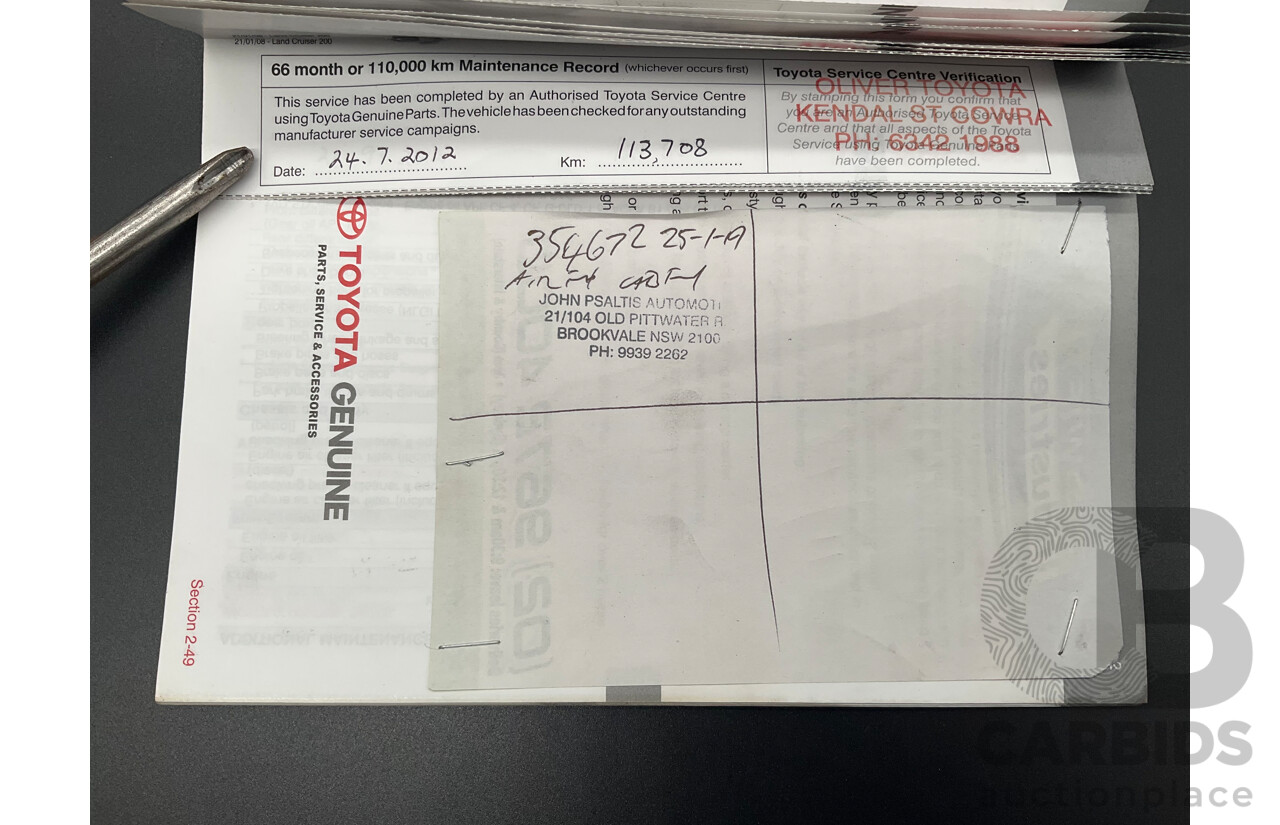 6/2009 Toyota Landcruiser Sahara (4x4) VDJ200R 09 UPGRADE 4d Wagon Crystal White Pearl Turbo Diesel V8 4.5L