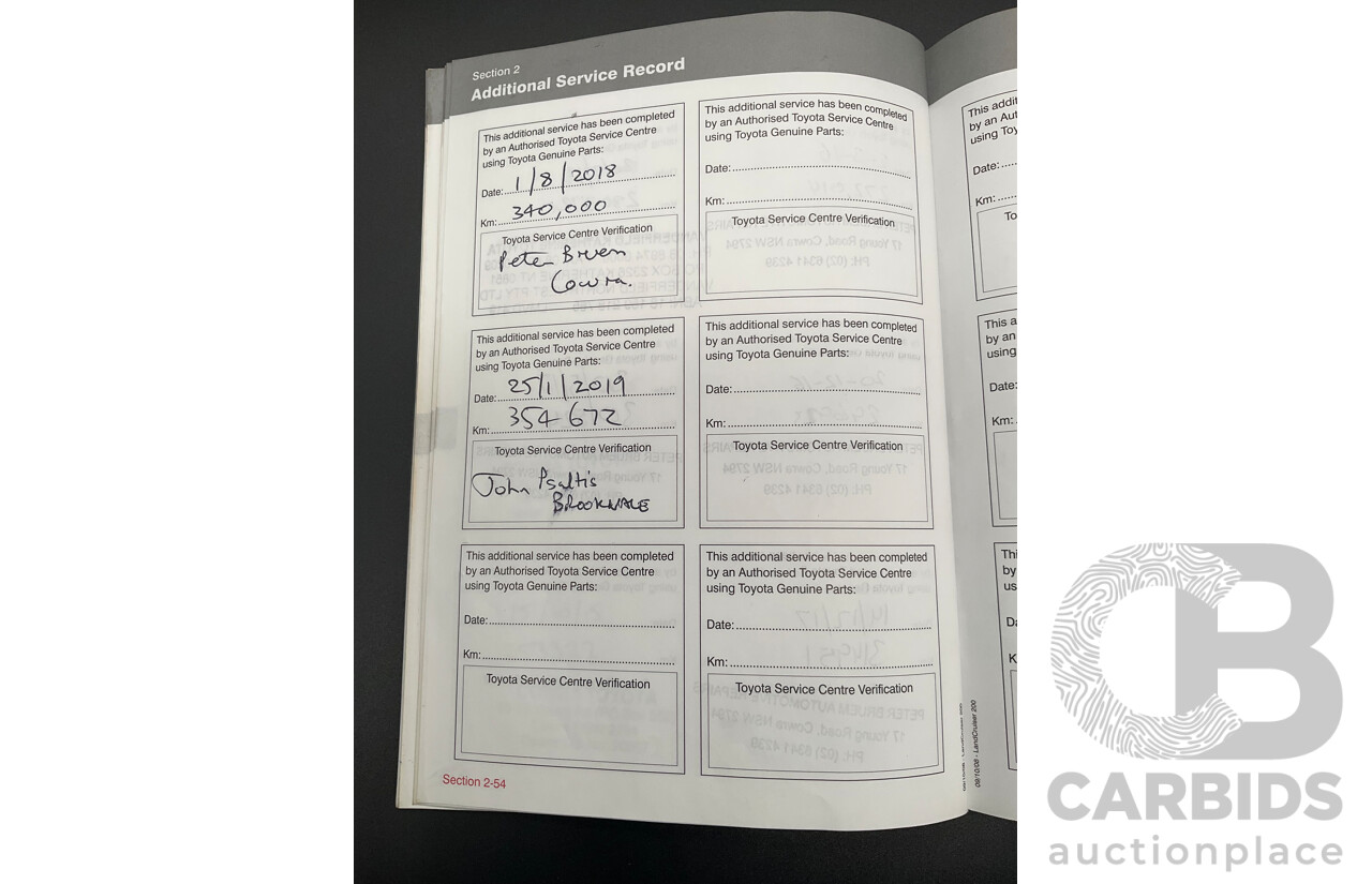 6/2009 Toyota Landcruiser Sahara (4x4) VDJ200R 09 UPGRADE 4d Wagon Crystal White Pearl Turbo Diesel V8 4.5L