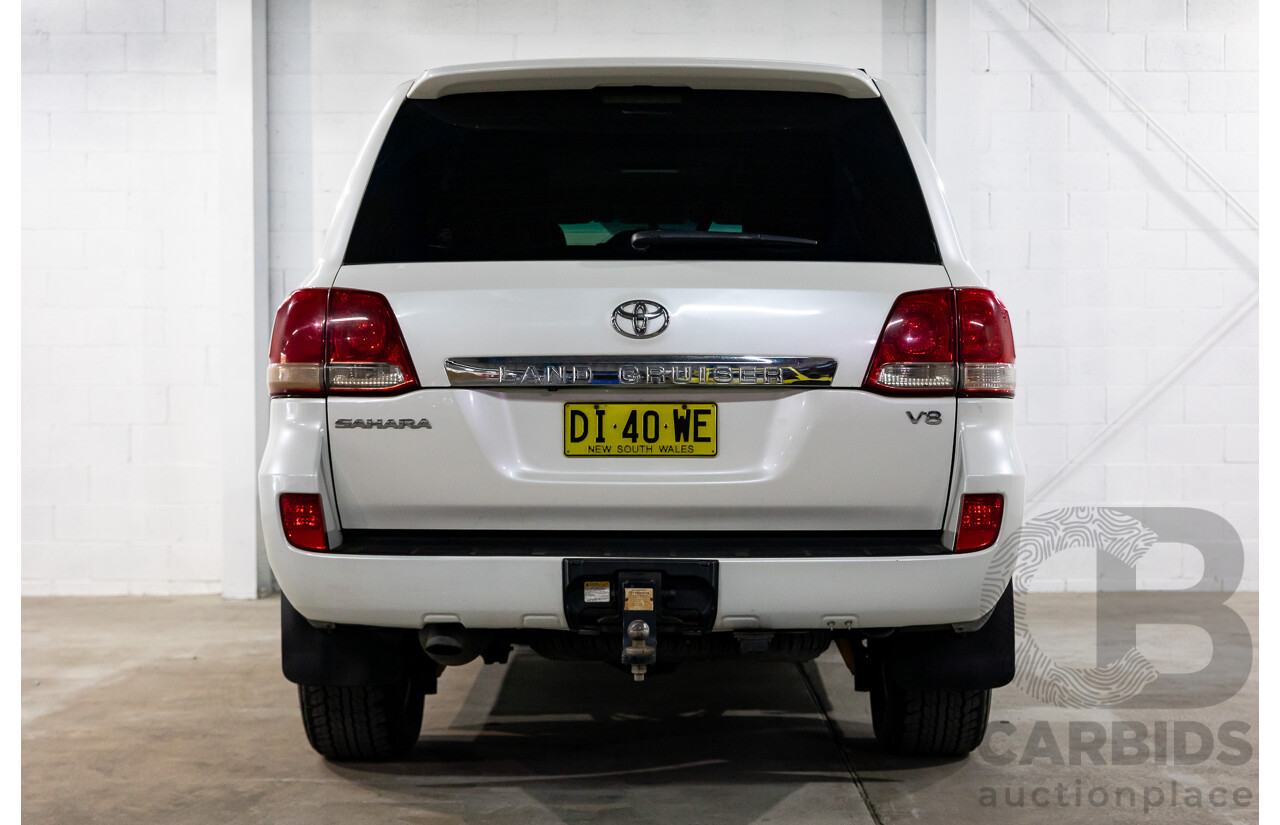 6/2009 Toyota Landcruiser Sahara (4x4) VDJ200R 09 UPGRADE 4d Wagon Crystal White Pearl Turbo Diesel V8 4.5L