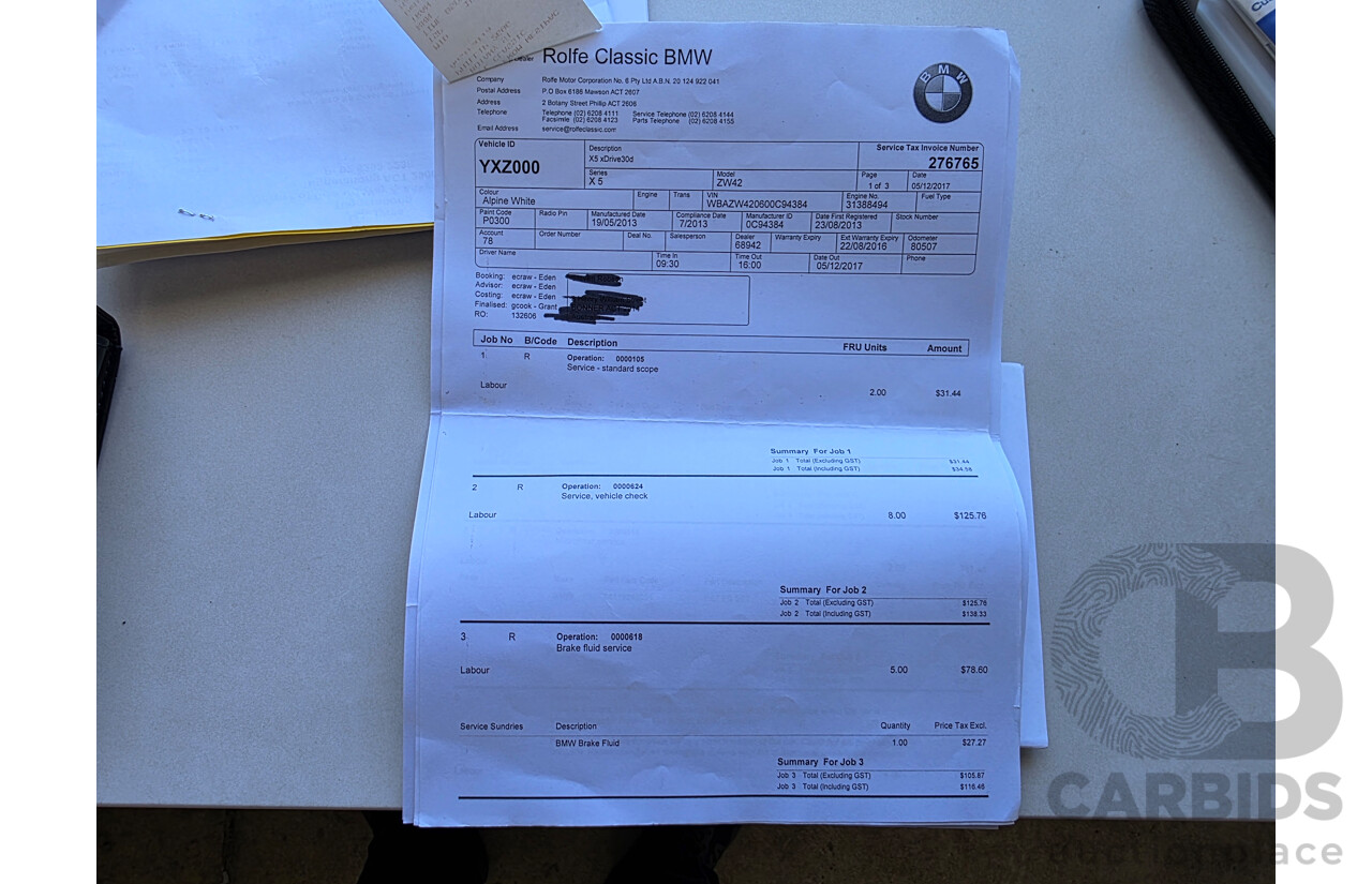 07/2013 Bmw X5 xDrive30d M-sport (4x4) E70 MY12 UPGRADE 4D Wagon White Turbo Diesel 3.0L