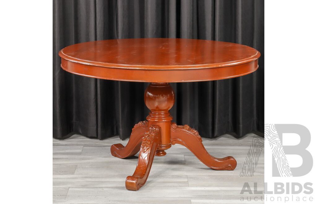 Mahogany Five Piece Dining Suite Inc Round Pedestal Table and Four Chairs by Bell Bros Furniture