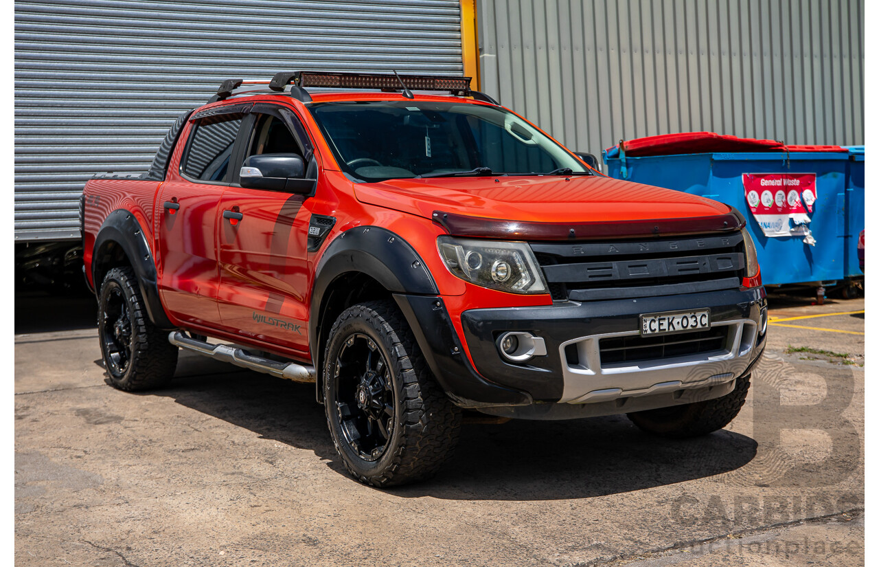 9/2014 Ford Ranger Wildtrak 3.2 (4x4) PX Crew Cab Utility Chilli Orange 3.2L