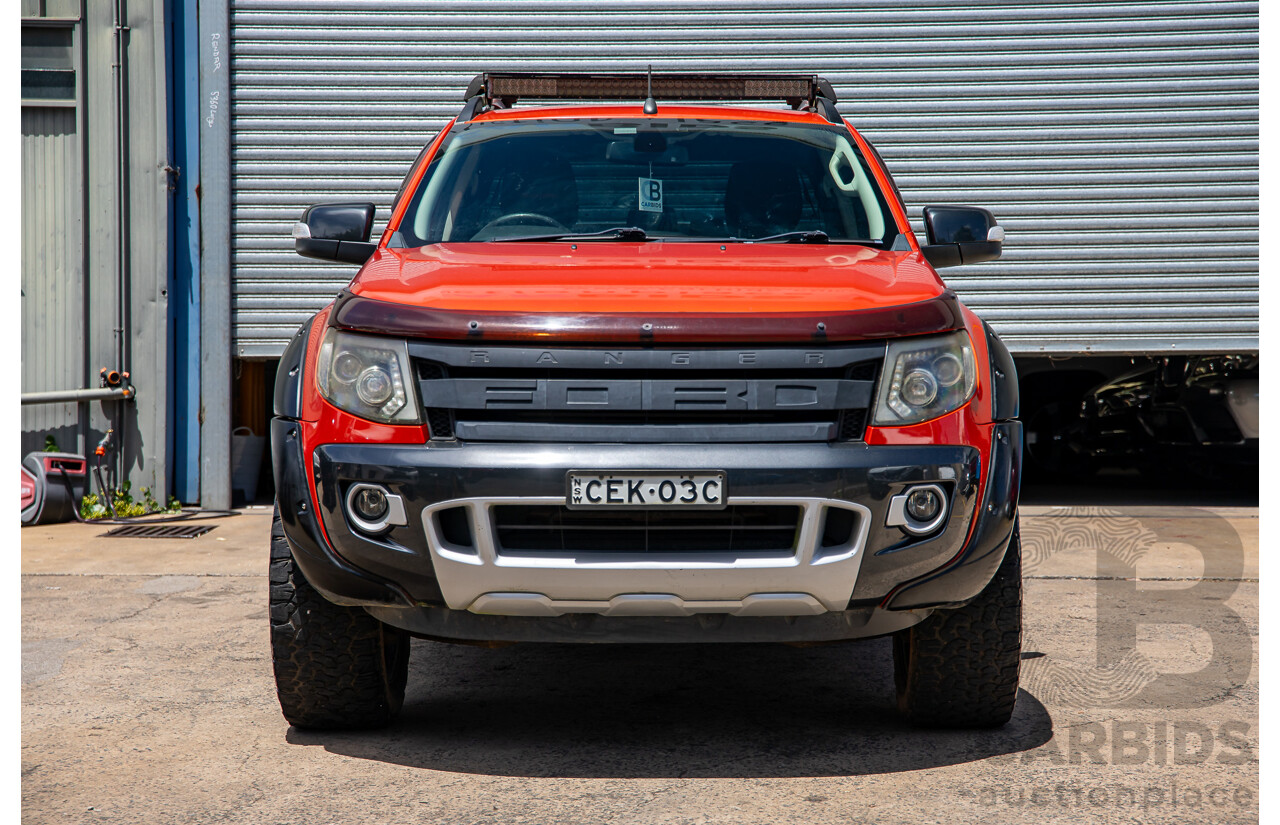 9/2014 Ford Ranger Wildtrak 3.2 (4x4) PX Crew Cab Utility Chilli Orange 3.2L