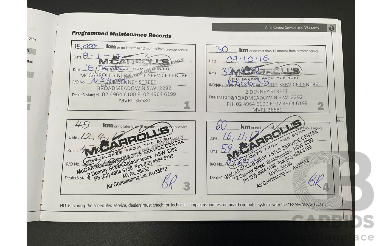 2/2015 Alfa Romeo Giulietta Distinctive MY15 5d Hatchback Alfa Black Turbo 1.4L