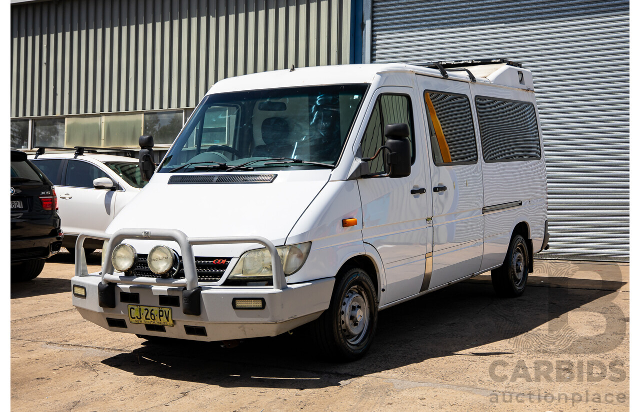 11/2004 Mercedes-Benz Sprinter 316CDI LWB (RWD) Van Arctic White Turbo Diesel 2.7L - Custom Camper