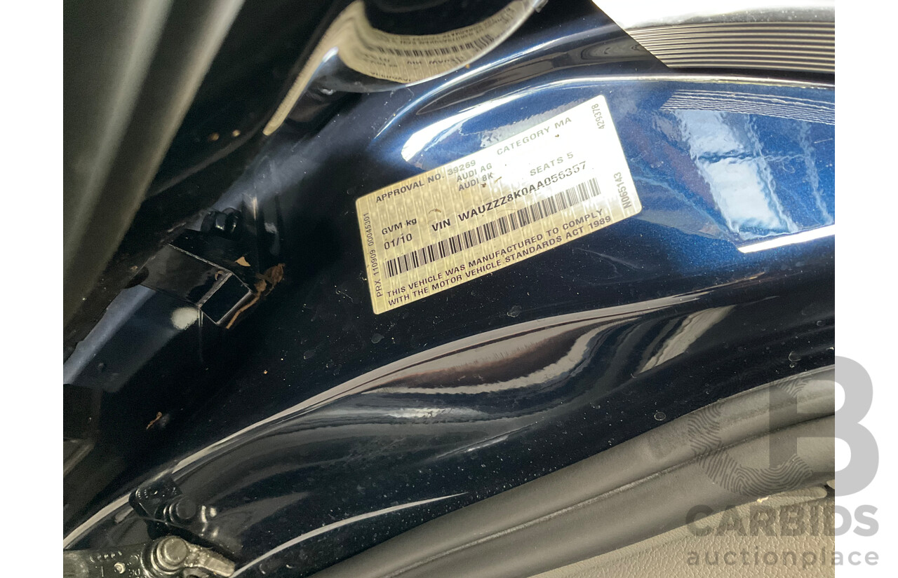 1/2010 Audi A4 2.0 TDI B8 (8K) 4d Sedan Deep Sea Blue Metallic Turbo Diesel 2.0L