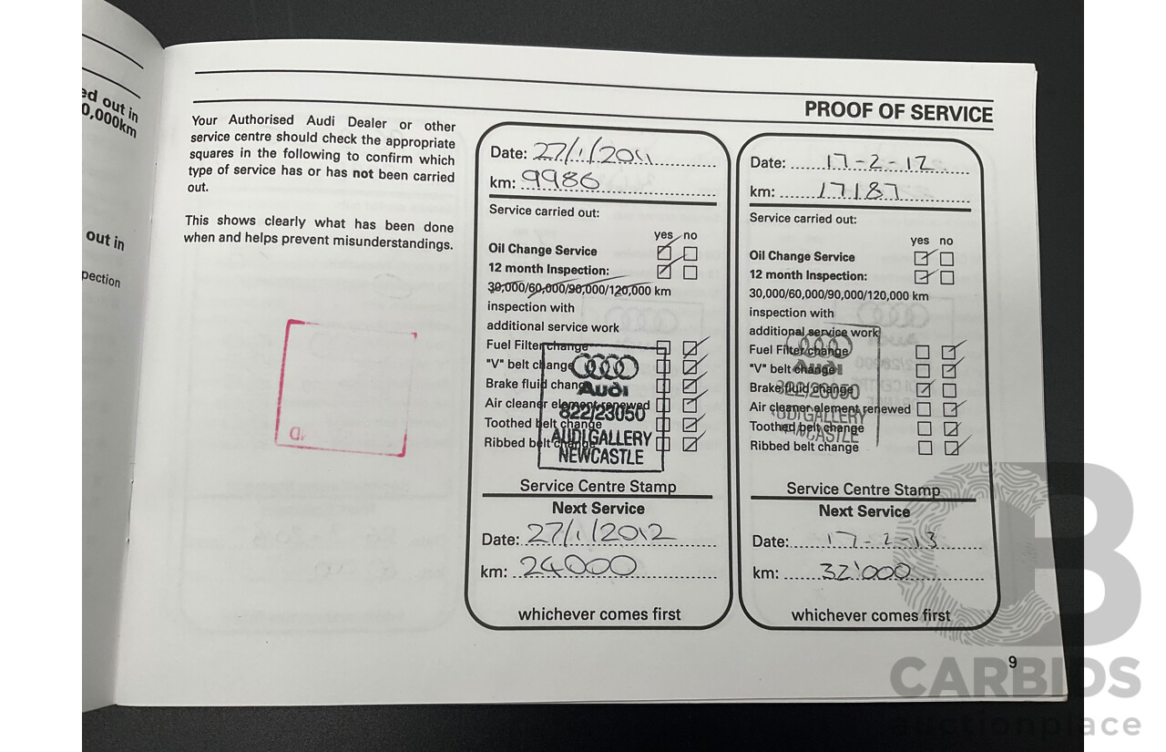 1/2010 Audi A4 2.0 TDI B8 (8K) 4d Sedan Deep Sea Blue Metallic Turbo Diesel 2.0L