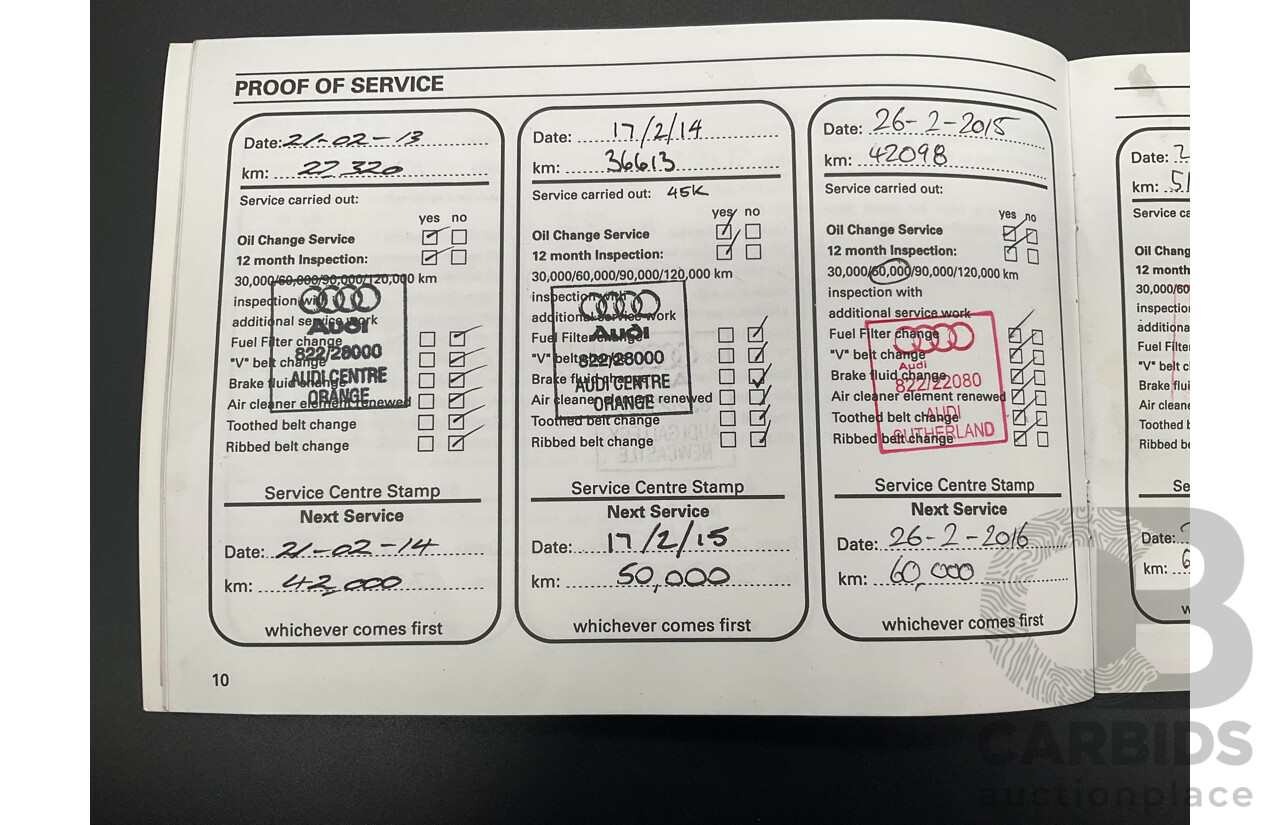 1/2010 Audi A4 2.0 TDI B8 (8K) 4d Sedan Deep Sea Blue Metallic Turbo Diesel 2.0L