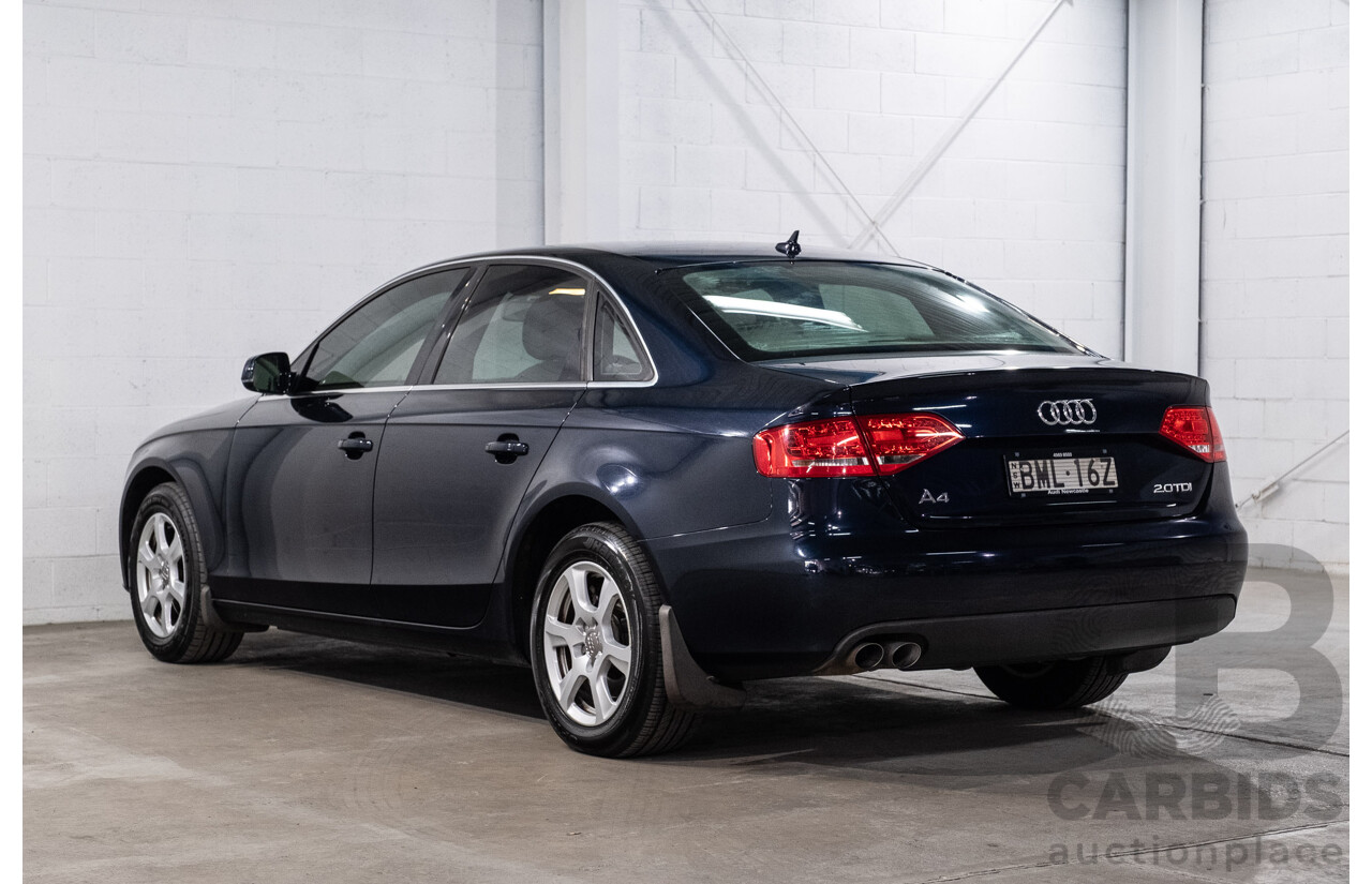 1/2010 Audi A4 2.0 TDI B8 (8K) 4d Sedan Deep Sea Blue Metallic Turbo Diesel 2.0L