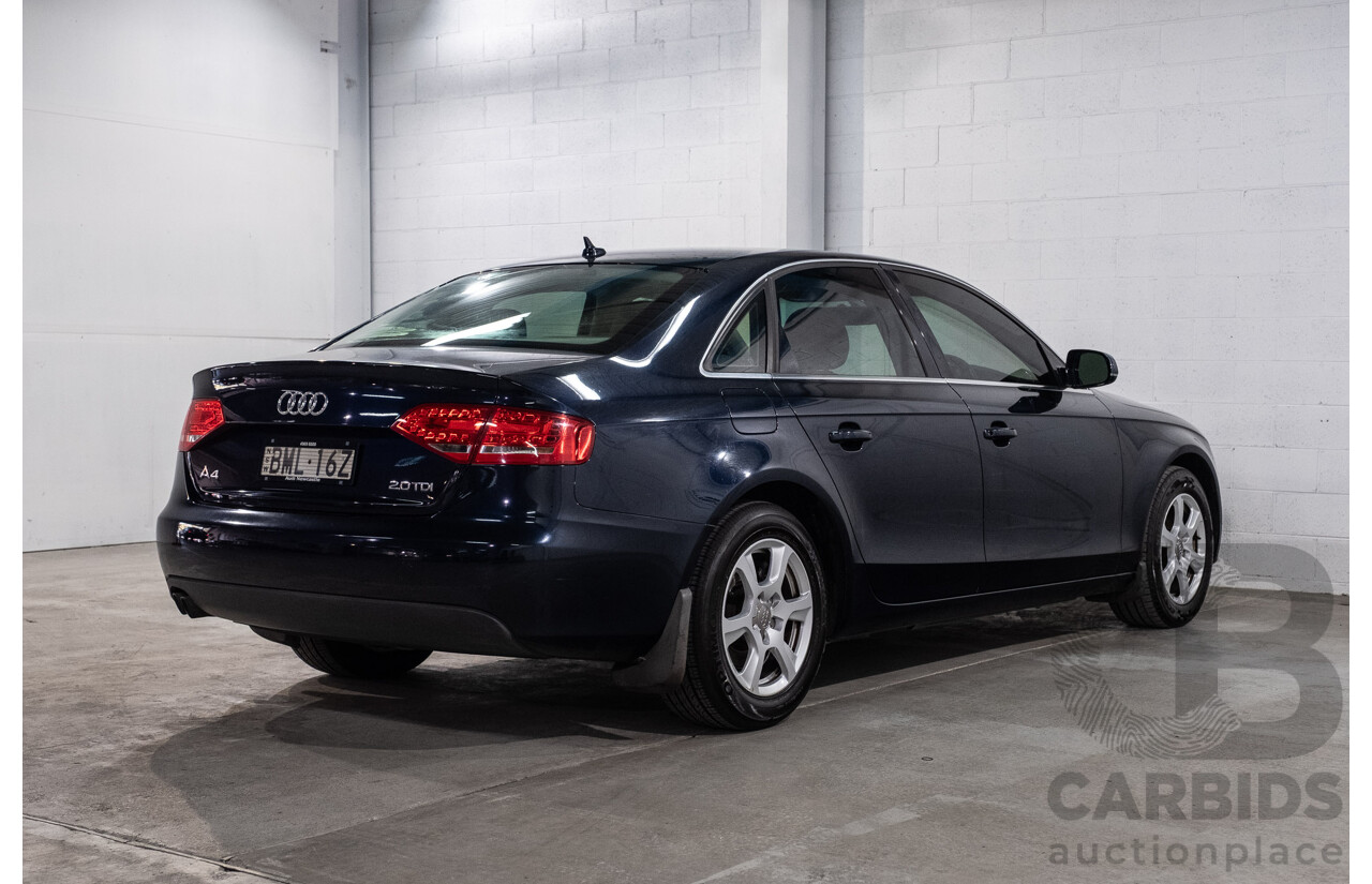 1/2010 Audi A4 2.0 TDI B8 (8K) 4d Sedan Deep Sea Blue Metallic Turbo Diesel 2.0L