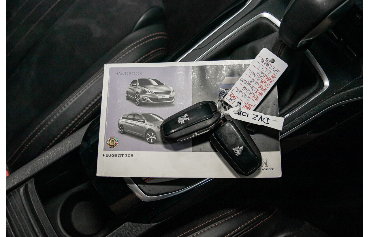 4/2015 Peugeot 308 GT HDi T9 4d Hatchback Perla Nera Black Metallic Turbo Diesel 2.0L