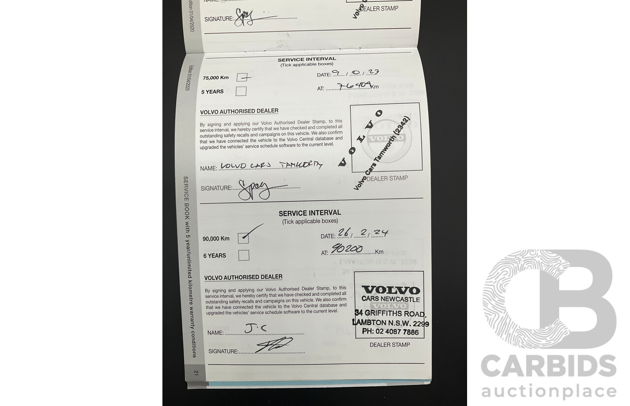 04/2021 Volvo XC90 D5 Inscription Polestar Upgrade (AWD) 256 MY21 4d Wagon Ice White Twin Turbo Diesel 2.0L