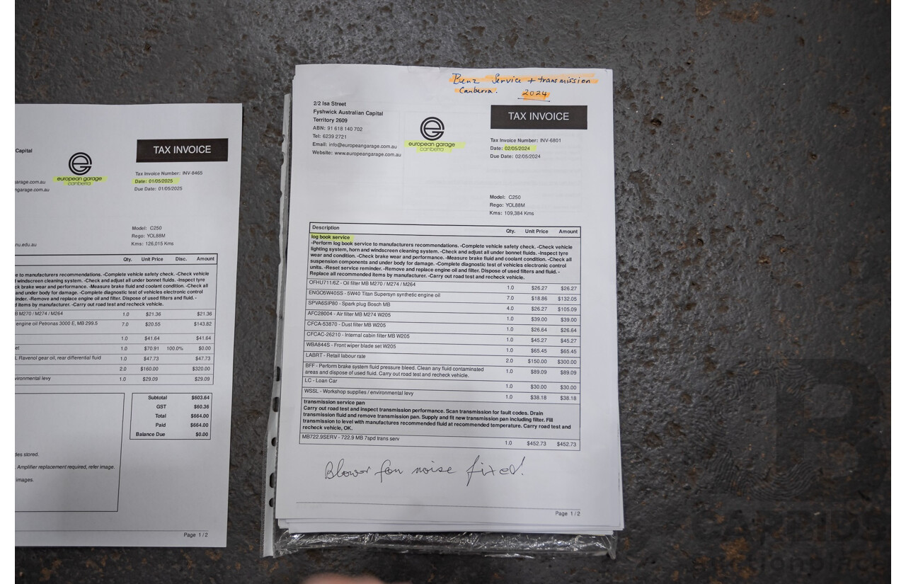 9/2014 Mercedes-Benz C250 AMG Line 205 4D Sedan Polar White Turbo 2.0L