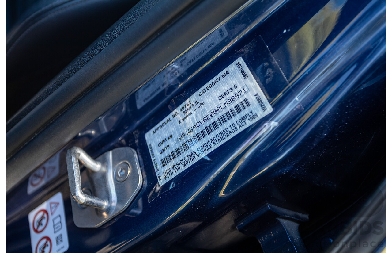 09/2019 BMW X5 xDrive30d M-Sport Performance Package (4x4) MY20 G05 4d Wagon Phytonic Blue Metallic Turbo Diesel 3.0L