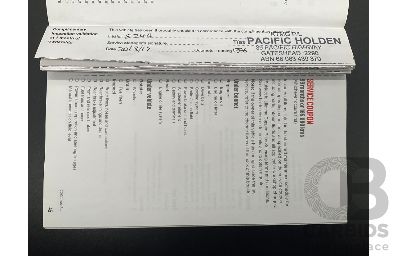 01/2017 Holden Trailblazer LTZ (4x4) RG MY17 4d Wagon Summit White Turbo Diesel 2.8L