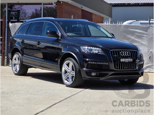 04/2014 Audi Q7 3.0 TDI S-Line Quattro (AWD) MY14 4D Wagon Black Turbo Diesel 3.0L (180kW) - 7 Seats