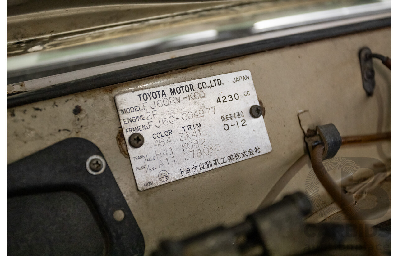 1/1981 Toyota Landcruiser Standard FJ60RV (4x4) 4d Wagon Beige 4.2L