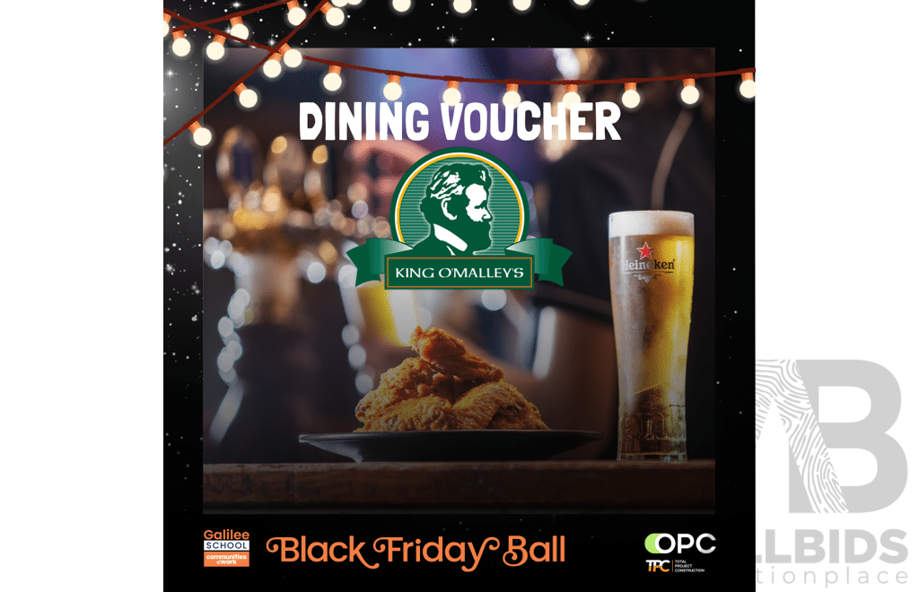 L16 - $300 Meal and Drink Voucher at King O’Malleys Irish Pub
