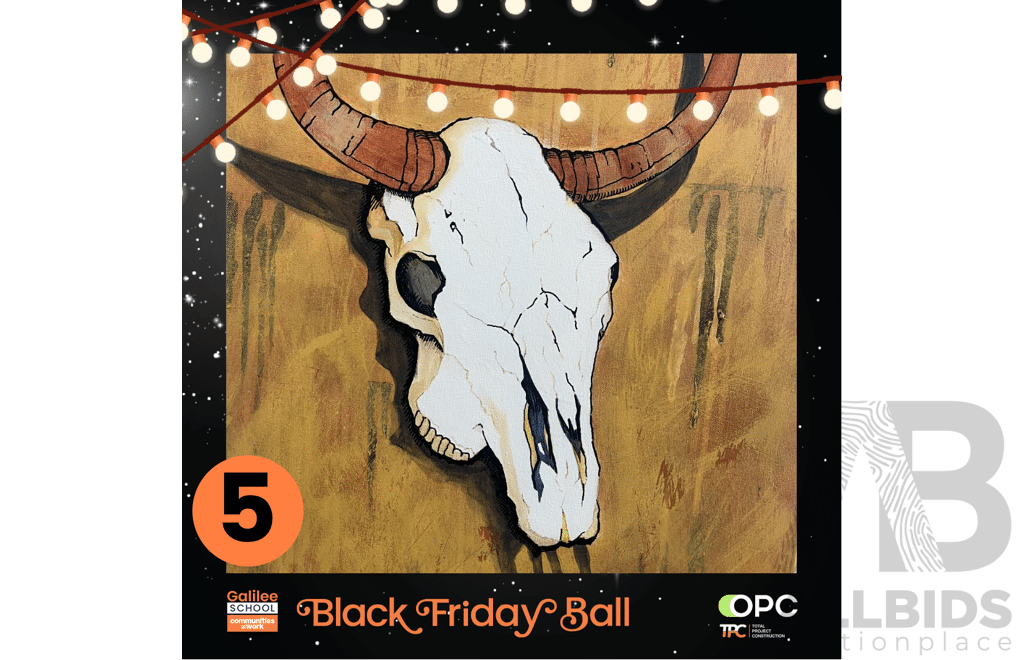 L25 - 'Ram's Skull' Art On Canvas By Michelle Raap