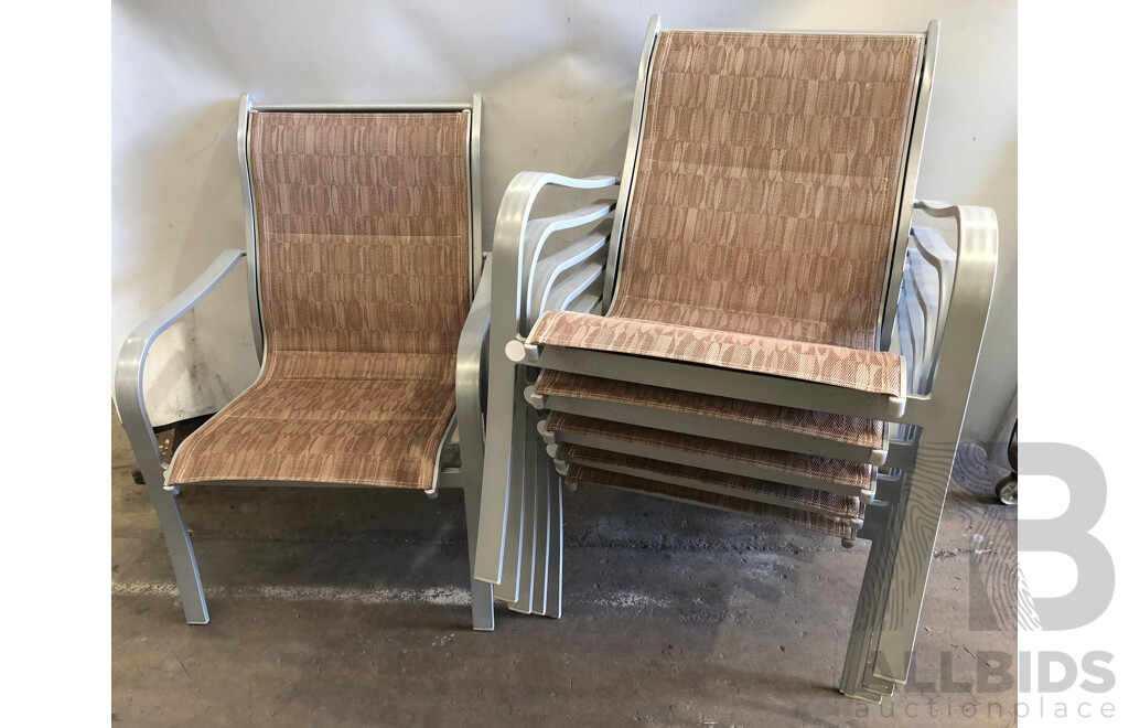 Indulgence Mesh Outdoor Dining Chairs - Lot of Six