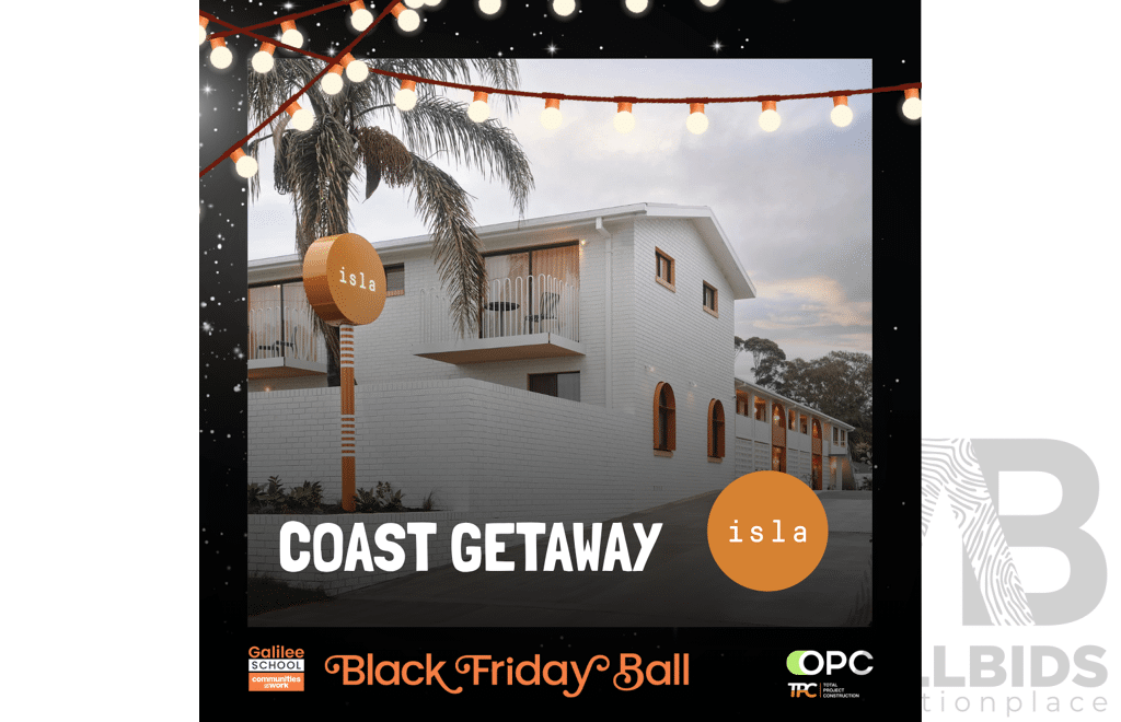 LIVE AUCTION #4 2-Night Coastal Getaway at The Isla, Batemans Bay