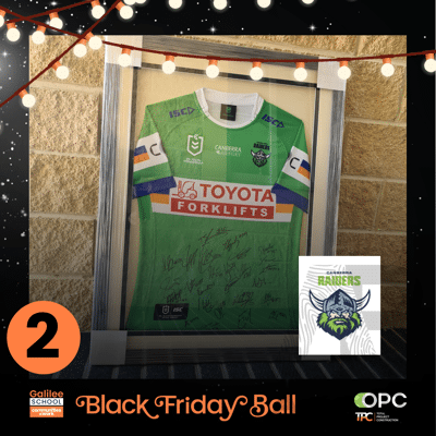 LIVE AUCTION #3  2025 NRL Canberra Raiders Framed and Signed Jersey