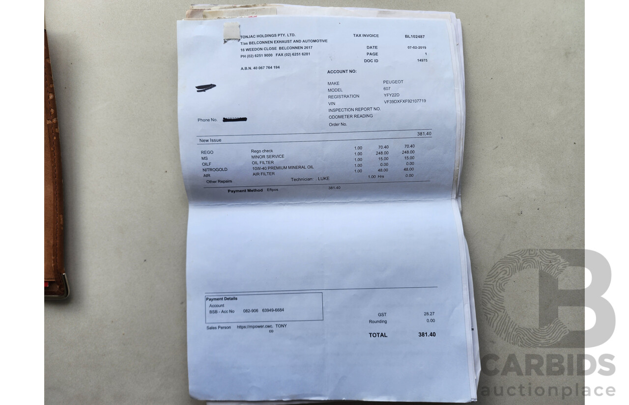 1/2005 Peugeot 607   4d Sedan Black 2.9L