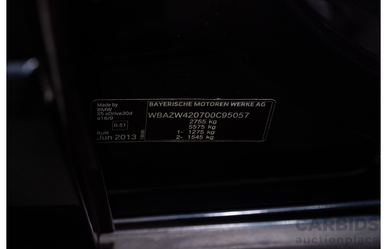 8/2013 Bmw X5 Xdrive 30d M Sport E70 MY12 UPGRADE 4d Wagon Carbon Black Metallic Turbo Diesel 3.0L