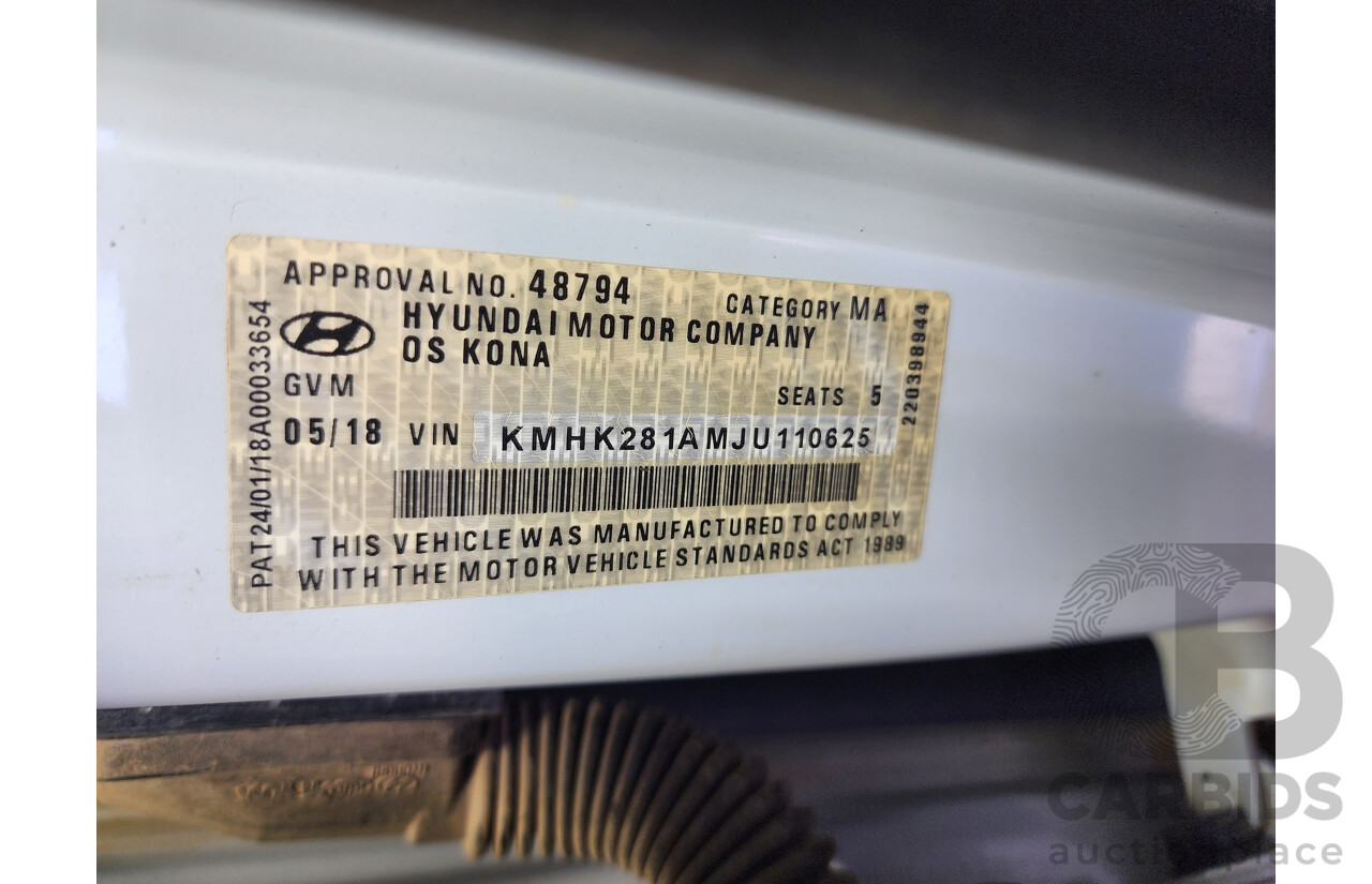 5/2018 Hyundai Kona Active (fwd) OS MY18 4d Wagon White 2.0L