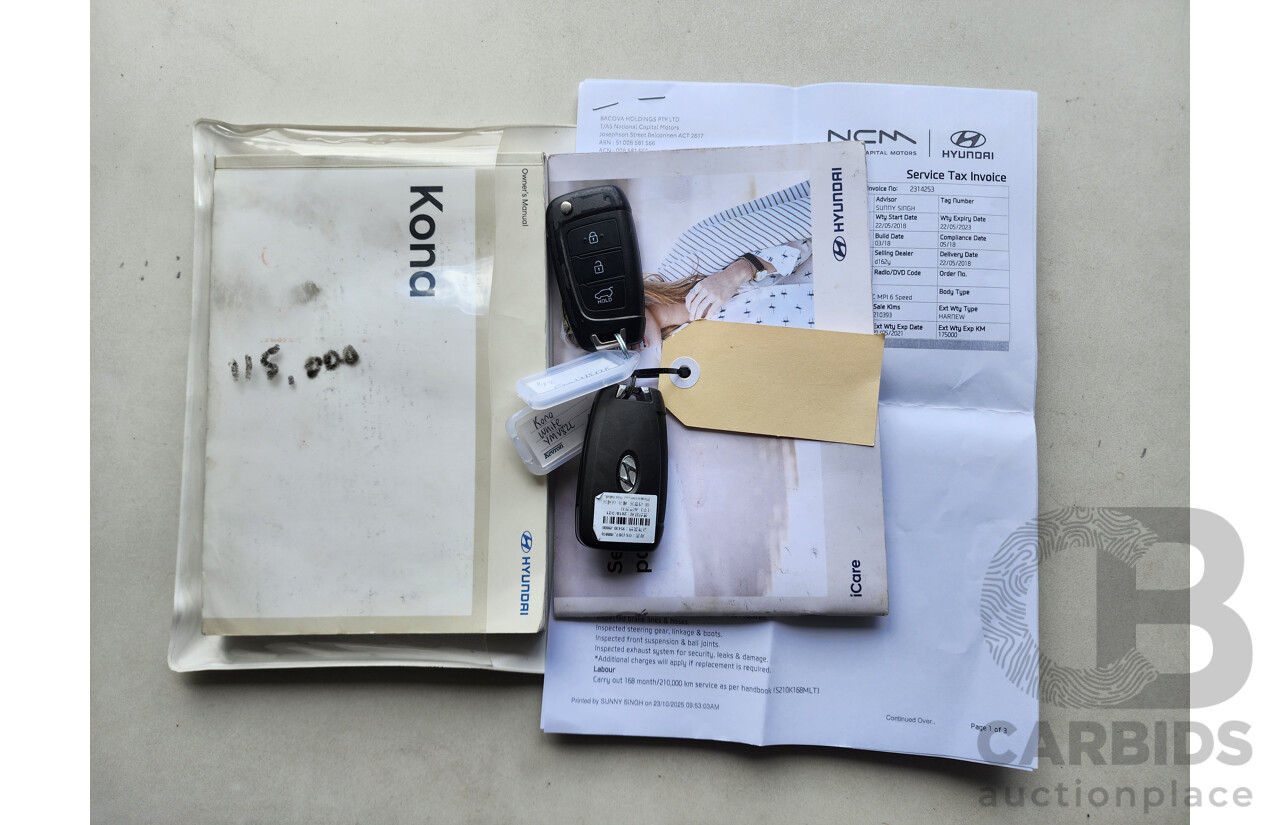 5/2018 Hyundai Kona Active (fwd) OS MY18 4d Wagon White 2.0L