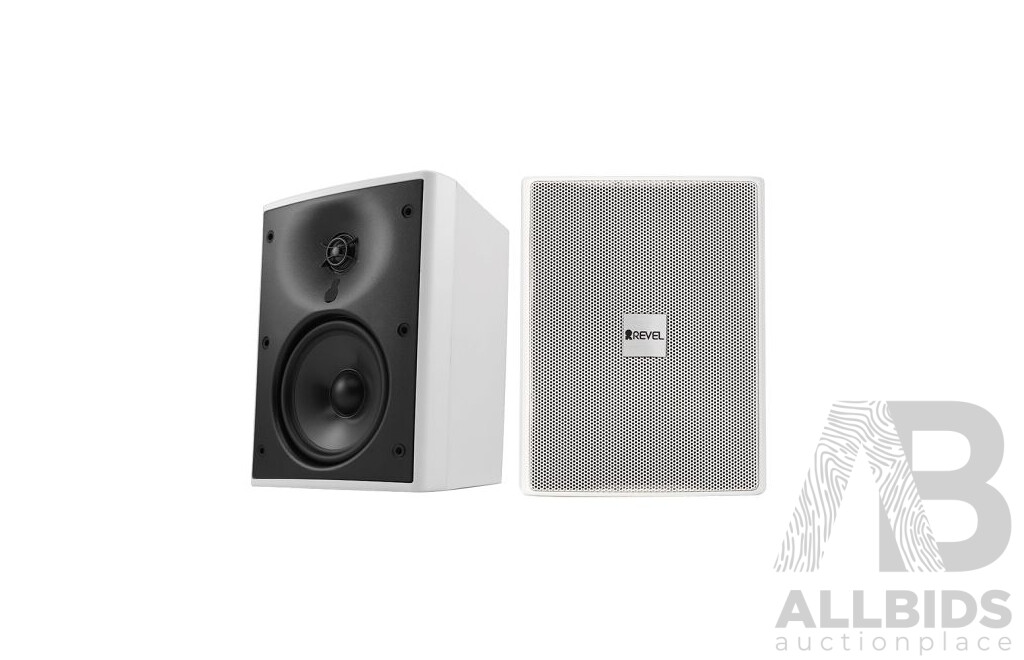 Pair of REVEL M55XCWHT 2 Way External Outdoor Wall Mounted Speaker - White